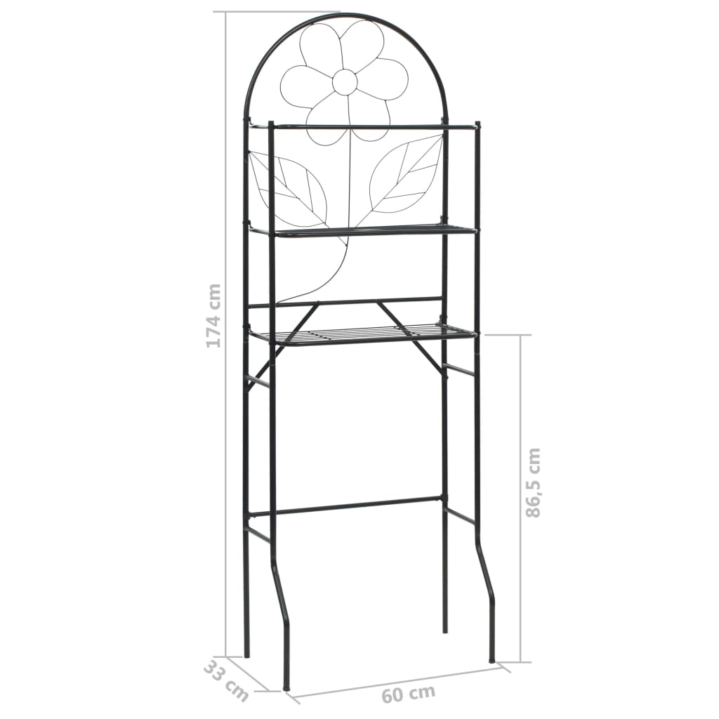 WC-hylly musta 60 x 33 x 174 cm - Sisustajankoti.fi