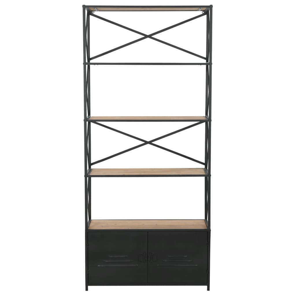 Kirjahylly kuusipuu ja teräs 80x32,5x180 cm - Sisustajankoti.fi