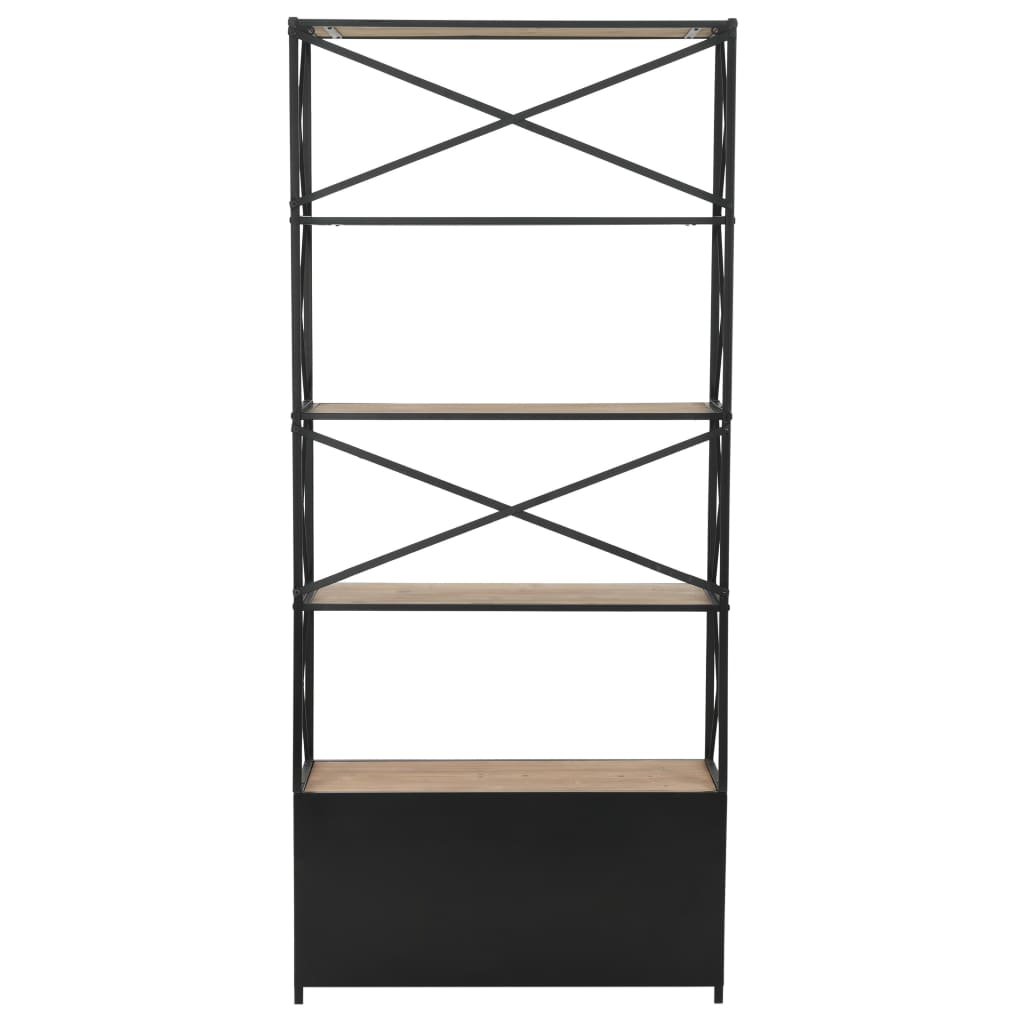 Kirjahylly kuusipuu ja teräs 80x32,5x180 cm - Sisustajankoti.fi