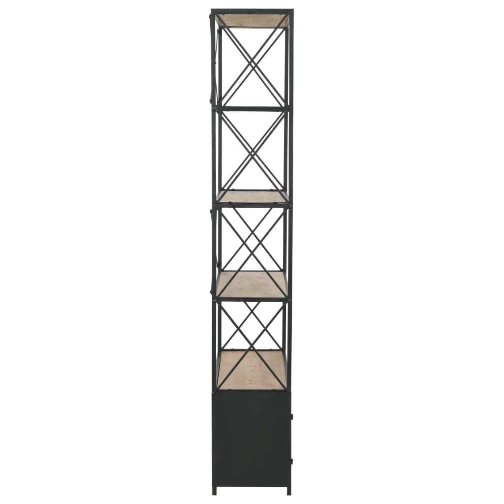Kirjahylly kuusipuu ja teräs 80x32,5x180 cm - Sisustajankoti.fi