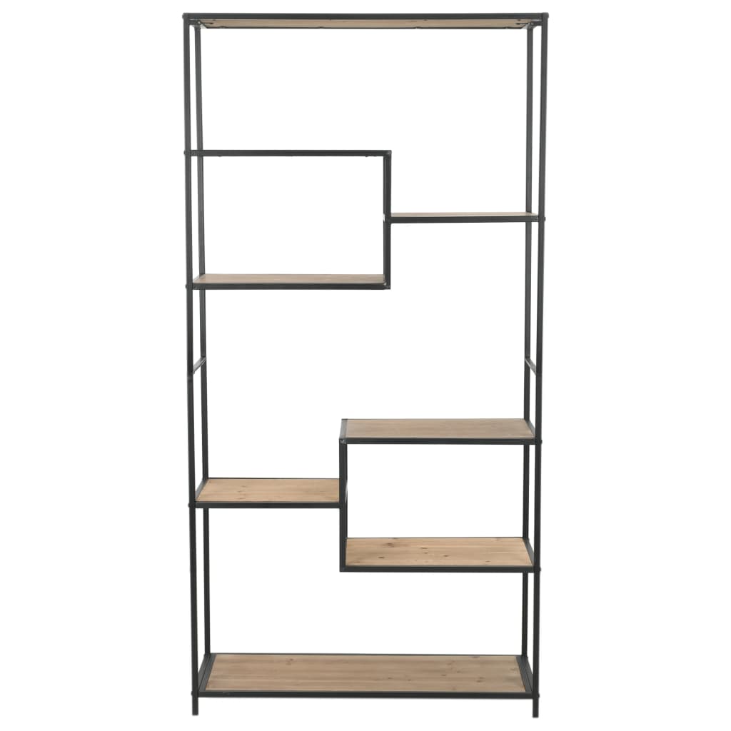 Kirjahylly kuusipuu ja teräs 90,5x35x180 cm - Sisustajankoti.fi
