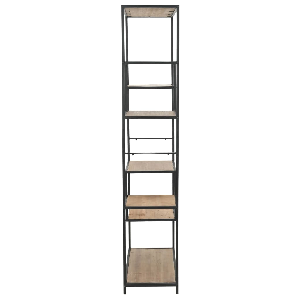 Kirjahylly kuusipuu ja teräs 90,5x35x180 cm - Sisustajankoti.fi