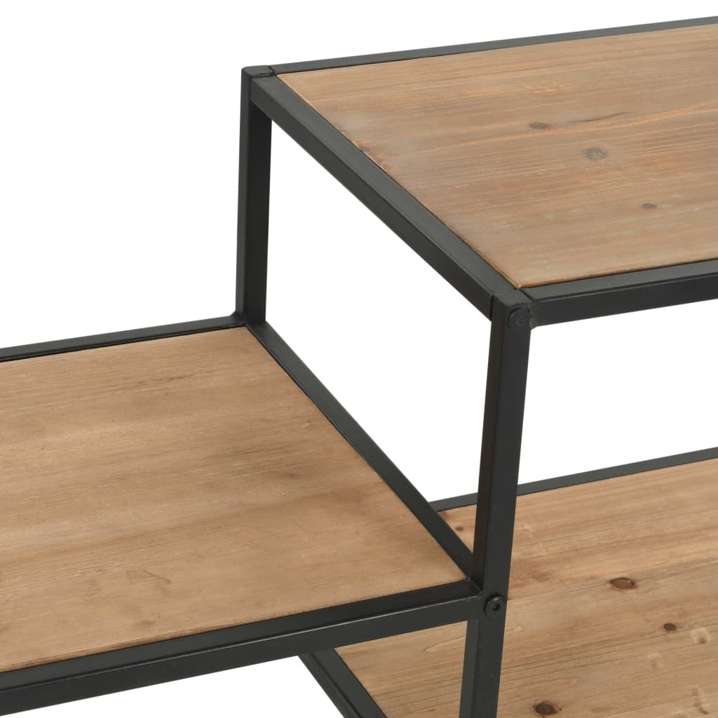 Kirjahylly kuusipuu ja teräs 90,5x35x180 cm - Sisustajankoti.fi