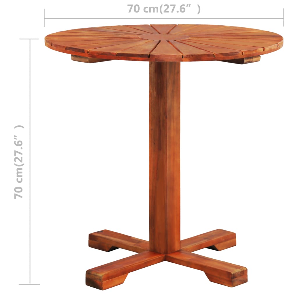 Bistropöytä 70x70 cm täysi akaasiapuu - Sisustajankoti.fi