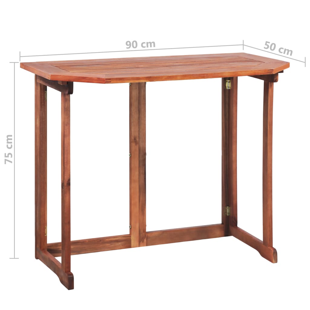 Bistropöytä 90x50x75 cm täysi akaasiapuu - Sisustajankoti.fi