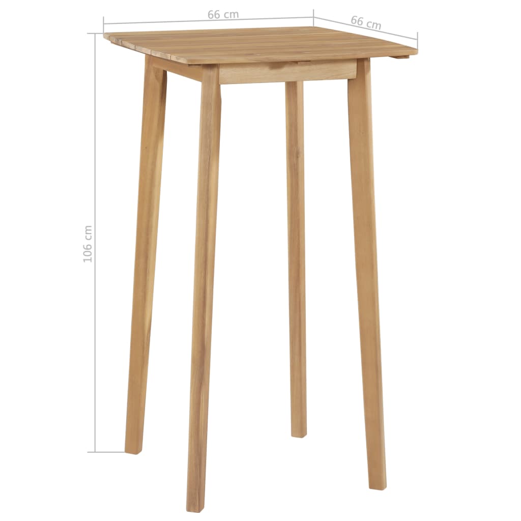 Baaripöytä 60x60x105 cm Täysi Akaasiapuu - Sisustajankoti.fi
