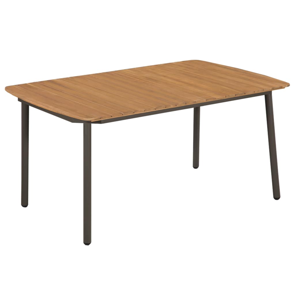 Puutarhapöytä 150x90x72 cm akaasiapuu ja teräs - Sisustajankoti.fi