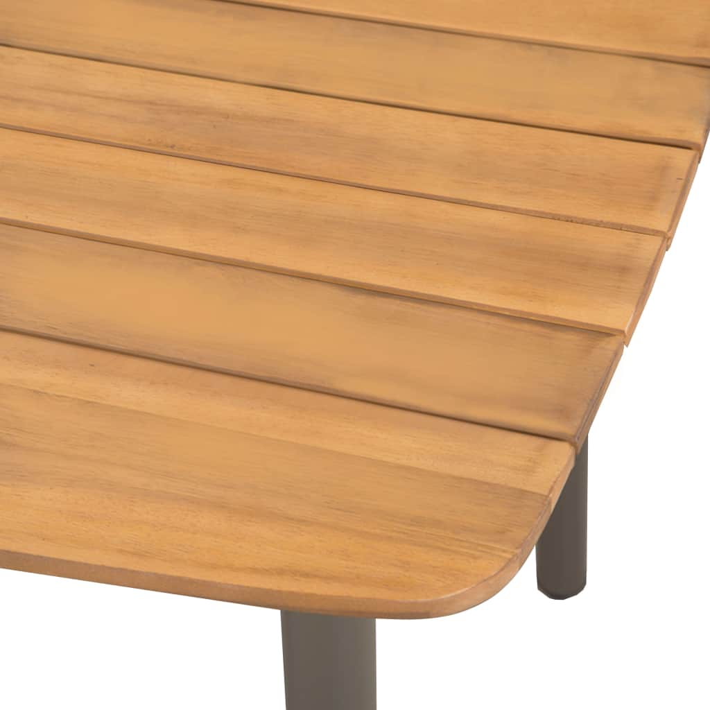 Puutarhapöytä 150x90x72 cm akaasiapuu ja teräs - Sisustajankoti.fi