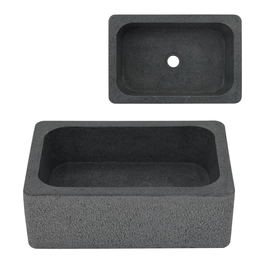 Pesuallas jokikivi 45x30x15 cm musta - Sisustajankoti.fi