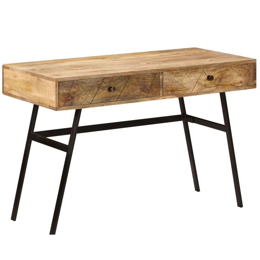 Kirjoituspöytä vetolaatikoilla kiinteä mangopuu 110x50x76 cm - Sisustajankoti.fi
