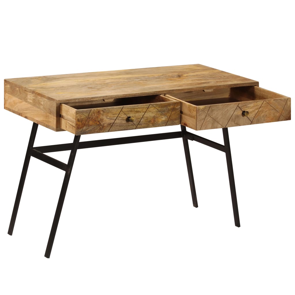 Kirjoituspöytä vetolaatikoilla kiinteä mangopuu 110x50x76 cm - Sisustajankoti.fi