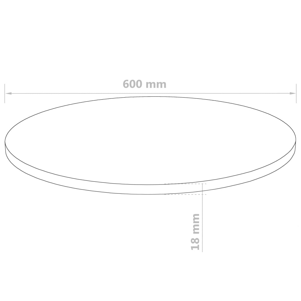 Pöytälevy pyöreä MDF 600x18 mm - Sisustajankoti.fi