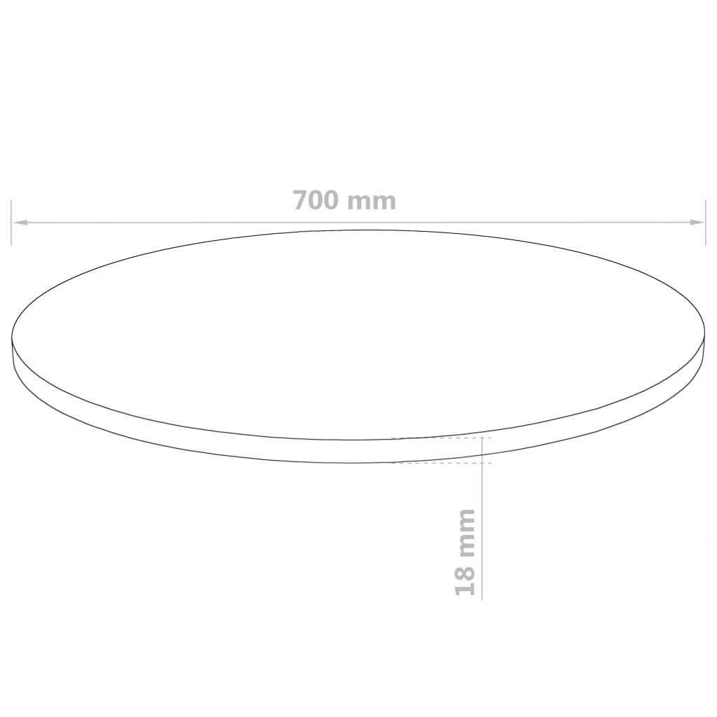Pöytälevy pyöreä MDF 700x18 mm - Sisustajankoti.fi