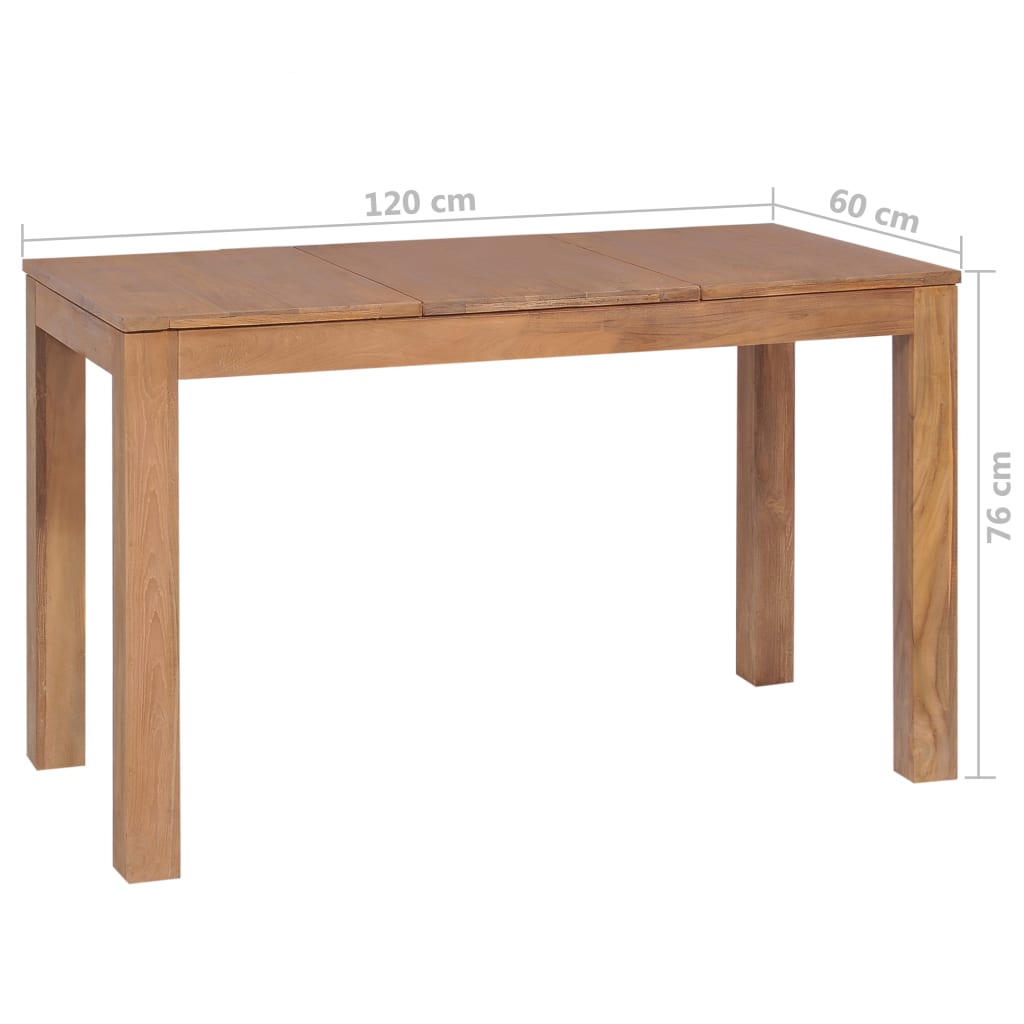 Ruokapöytä tiikki luonnollinen viimeistely 120x60x76cm - Sisustajankoti.fi