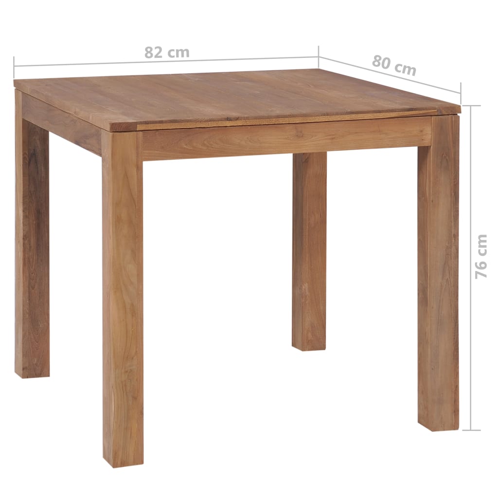 Ruokapöytä kiinteä tiikki luonnollinen viimeistely 82x80x76 cm - Sisustajankoti.fi