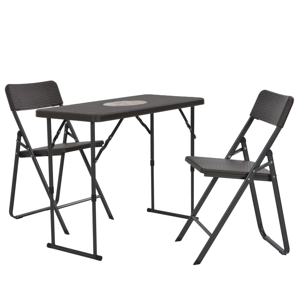 3-osainen Kokoontaittuva Bistrosarja HDPE ruskea - Sisustajankoti.fi