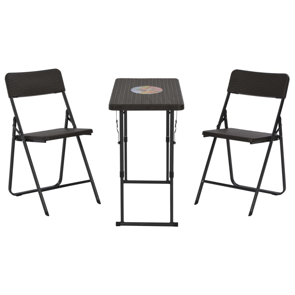 3-osainen Kokoontaittuva Bistrosarja HDPE ruskea - Sisustajankoti.fi
