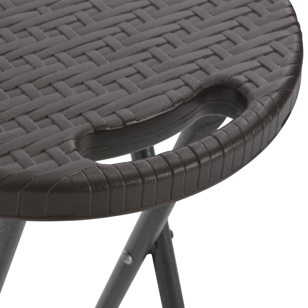 Kokoontaitettavat baarituolit 2 kpl HDPE ja teräs ruskea - Sisustajankoti.fi