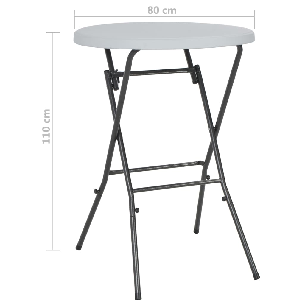 Kokoontaitettava baaripöytä valkoinen 80x110 cm HDPE - Sisustajankoti.fi