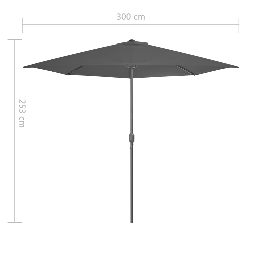 Parvekkeen puoliaurinkovarjo alumiinitanko 300x150 cm antrasiitti - Sisustajankoti.fi