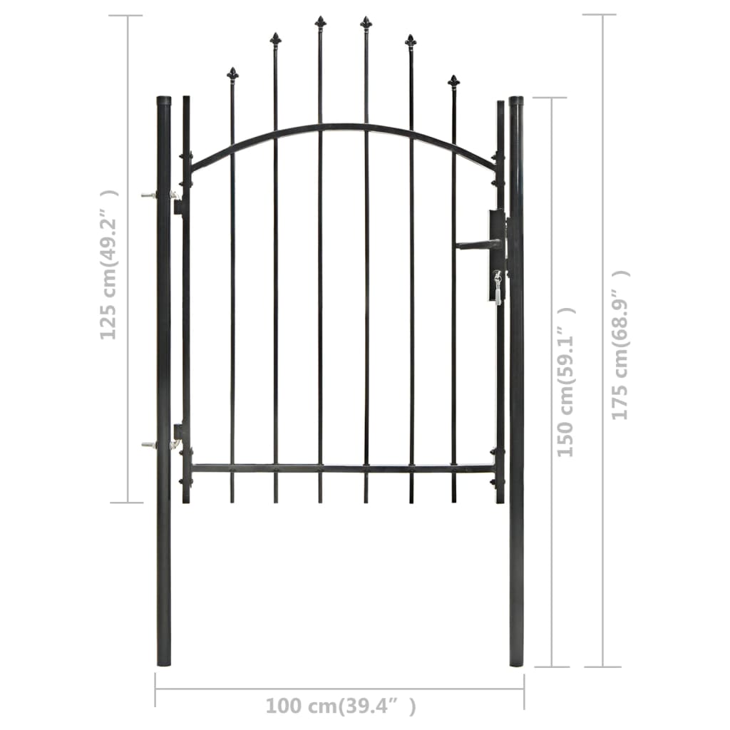 Puutarhaportti teräs 1x1,75 m musta - Sisustajankoti.fi