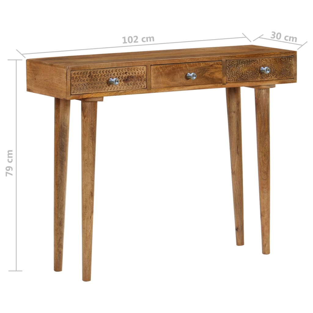 Konsolipöytä mangopuu 102x30x79 cm - Sisustajankoti.fi