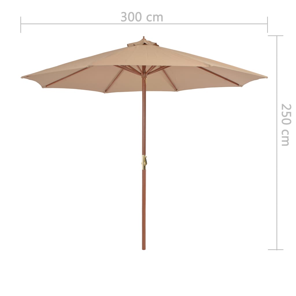 Aurinkovarjo puurunko 300 cm ruskeanharmaa - Sisustajankoti.fi