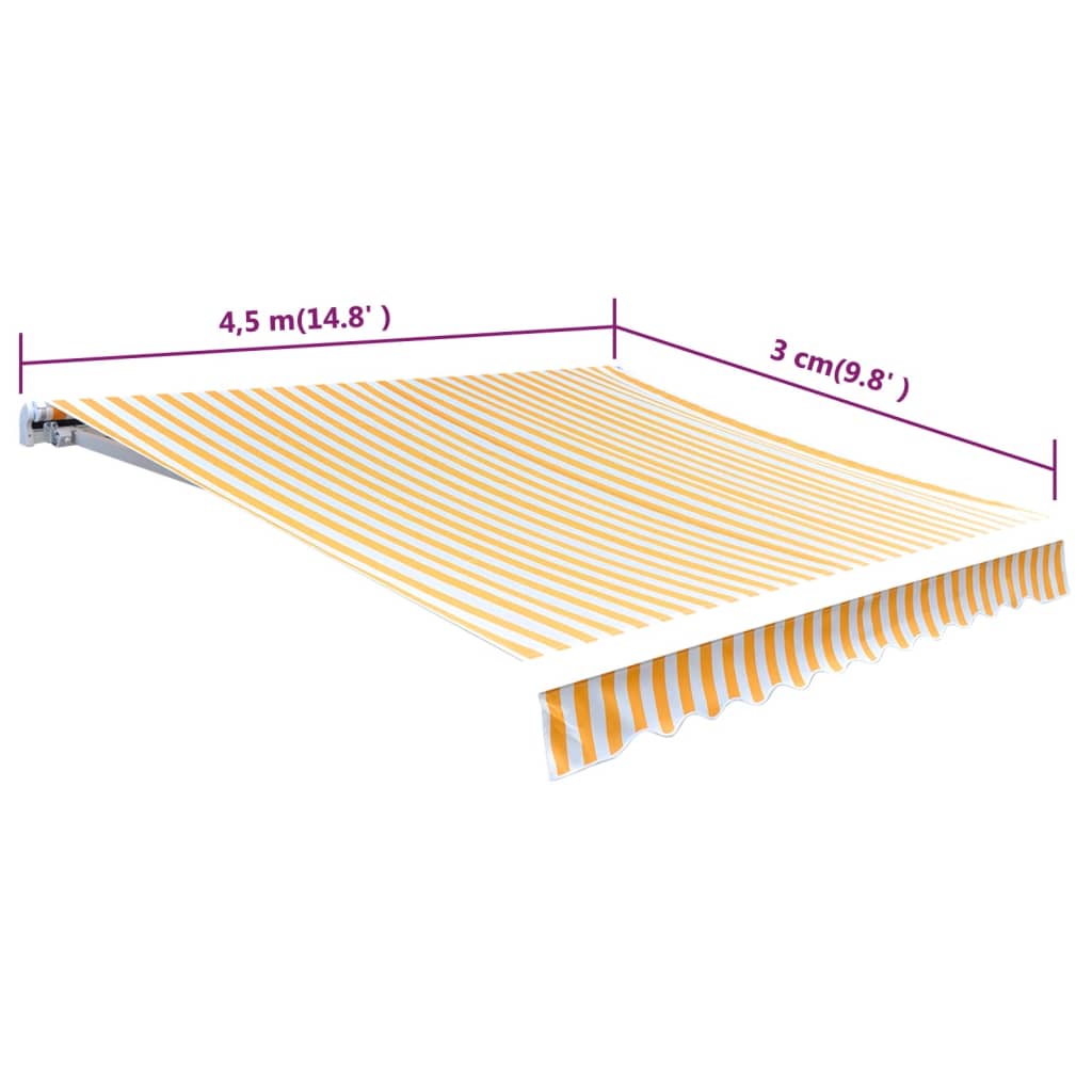 Markiisikangas oranssi ja valkoinen 450x300 cm - Sisustajankoti.fi