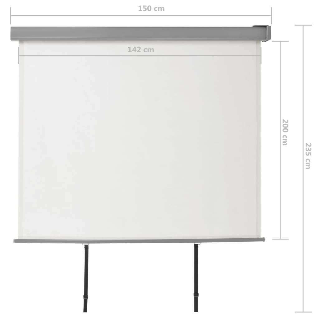 Parvekkeen sivumarkiisi monitoimintoinen 150x200 cm kerma - Sisustajankoti.fi