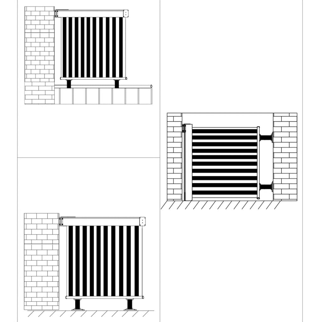 Parvekkeen sivumarkiisi monitoimintoinen 180x200 cm musta - Sisustajankoti.fi