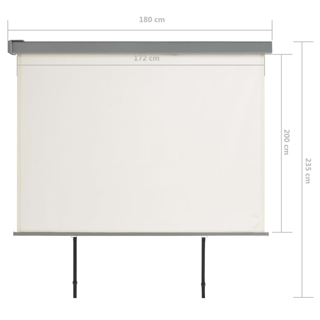 Parvekkeen sivumarkiisi monitoimintoinen 180x200 cm kerma - Sisustajankoti.fi