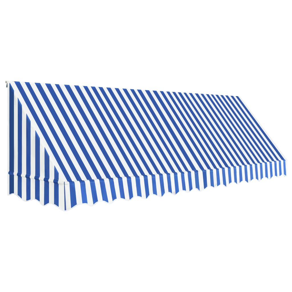 Bistromarkiisi 400 x 120 cm sininen ja valkoinen - Sisustajankoti.fi