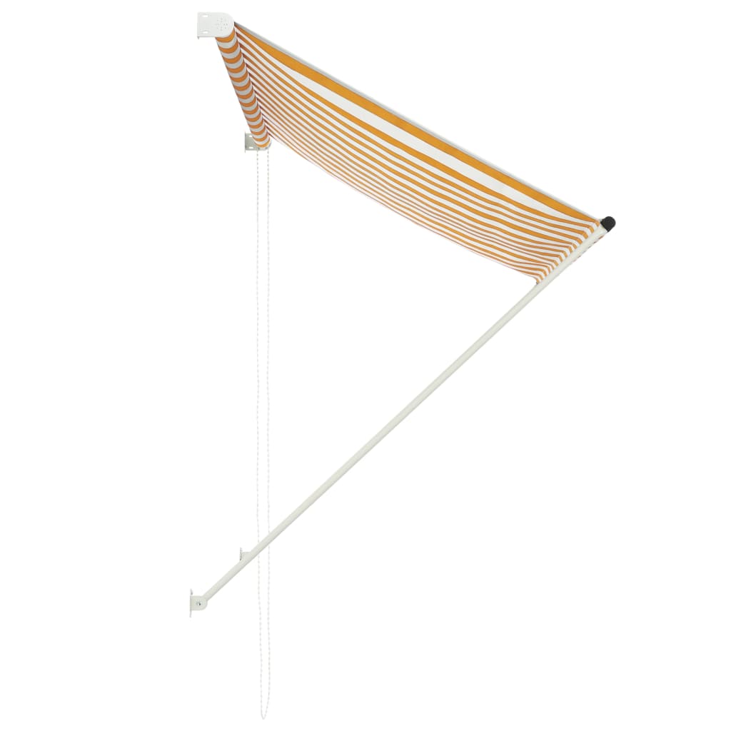 Sisäänkelattava markiisi 150x150 cm keltainen ja valkoinen - Sisustajankoti.fi