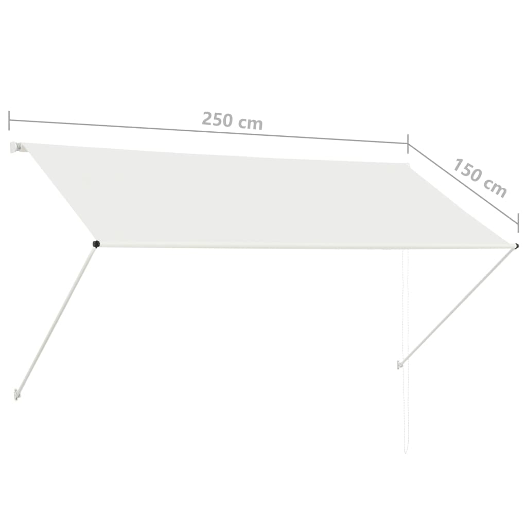 Sisäänkelattava markiisi 250x150 cm kerma - Sisustajankoti.fi