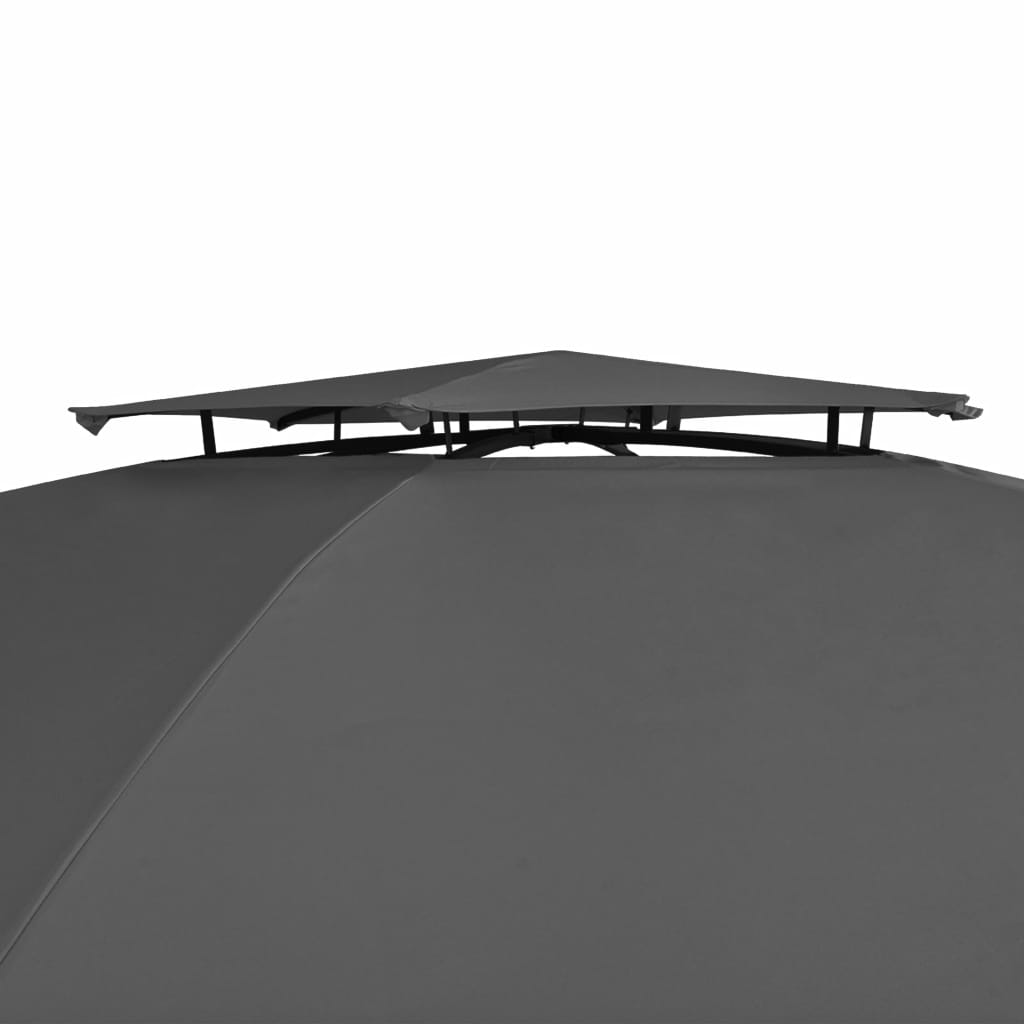 Puutarhakatos huvimaja verhoilla kuusikulmio 360x265 cm - Sisustajankoti.fi