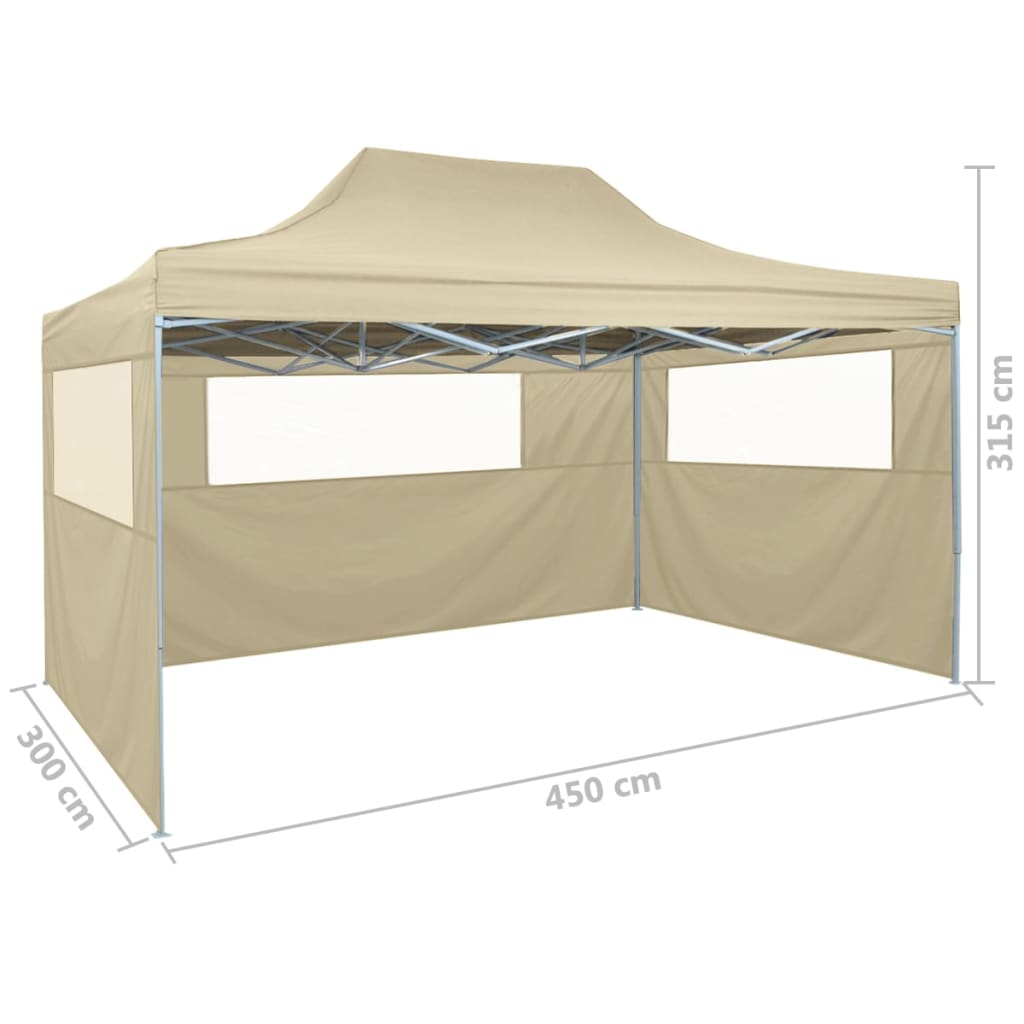 kokoontaitettava teltta 3:lla seinällä 3x4,5 m kerma - Sisustajankoti.fi