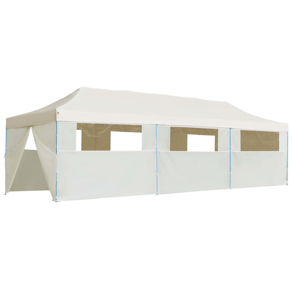 Kokoontaitettava pop-up juhlateltta 8 sivuseinää 3x9 m kerma - Sisustajankoti.fi