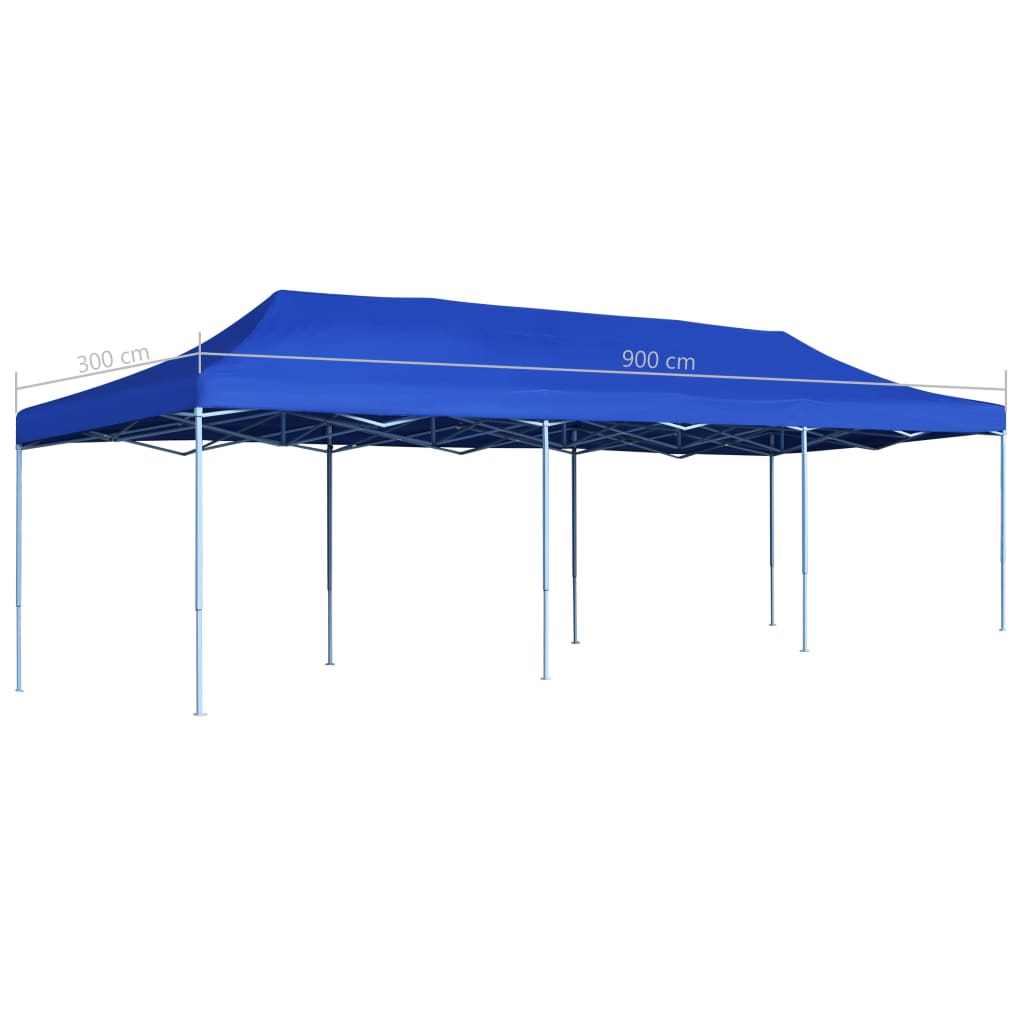 Kokoontaittuva pop-up juhlateltta 3 x 9 m sininen - Sisustajankoti.fi