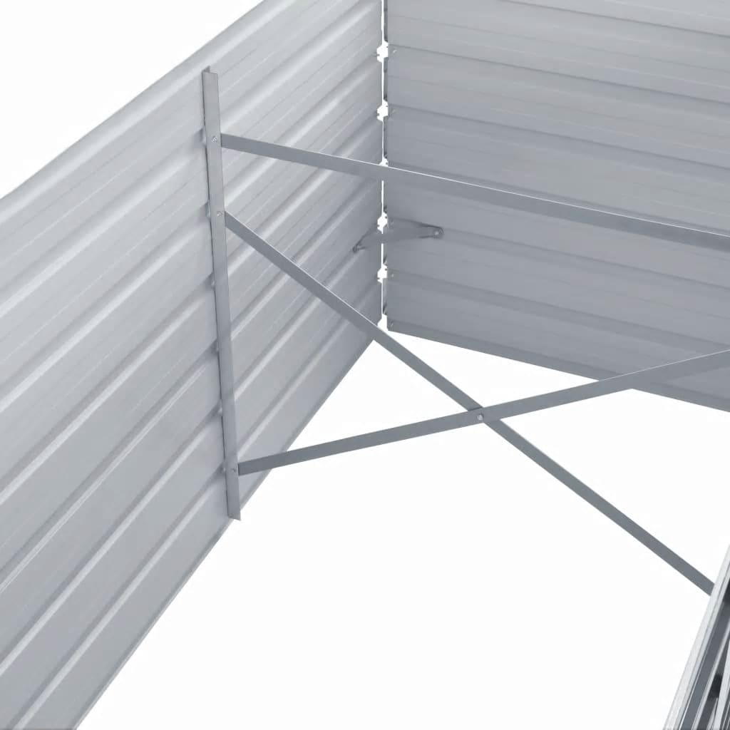 Korotettu kukkalaatikko galvanoitu teräs 320x80x77 cm harmaa - Sisustajankoti.fi