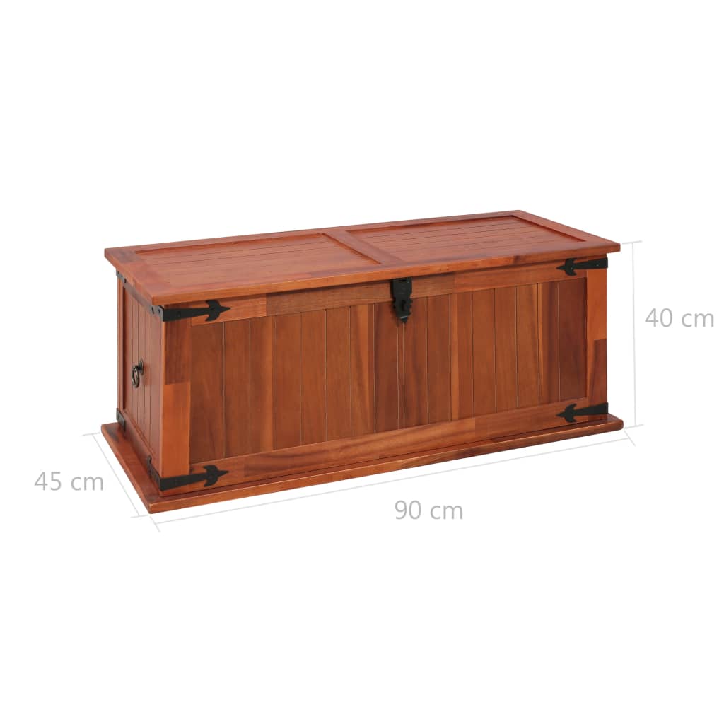 Säilytysarkku kiinteä akaasiapuu 90x45x40 cm - Sisustajankoti.fi