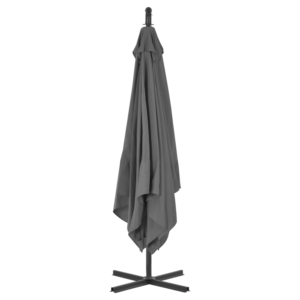 Riippuva aurinkovarjo teräspylväällä 250x250 cm antrasiitti - Sisustajankoti.fi