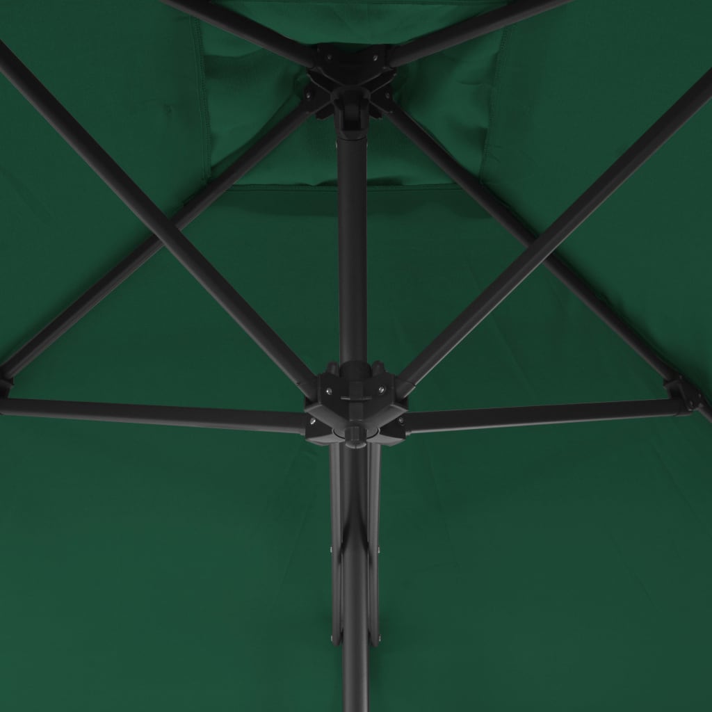 Aurinkovarjo terästanko 250x250 cm vihreä - Sisustajankoti.fi