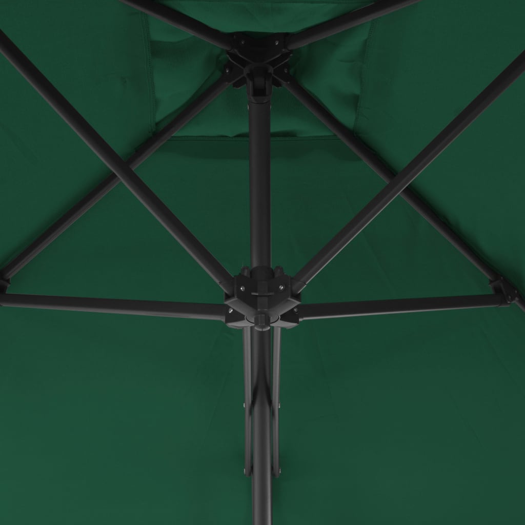 Aurinkovarjo terästanko 300 cm vihreä - Sisustajankoti.fi