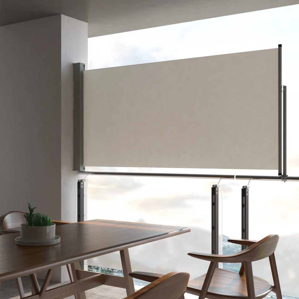 Sisäänvedettävä terassin sivumarkiisi 120 x 300 cm kerma - Sisustajankoti.fi