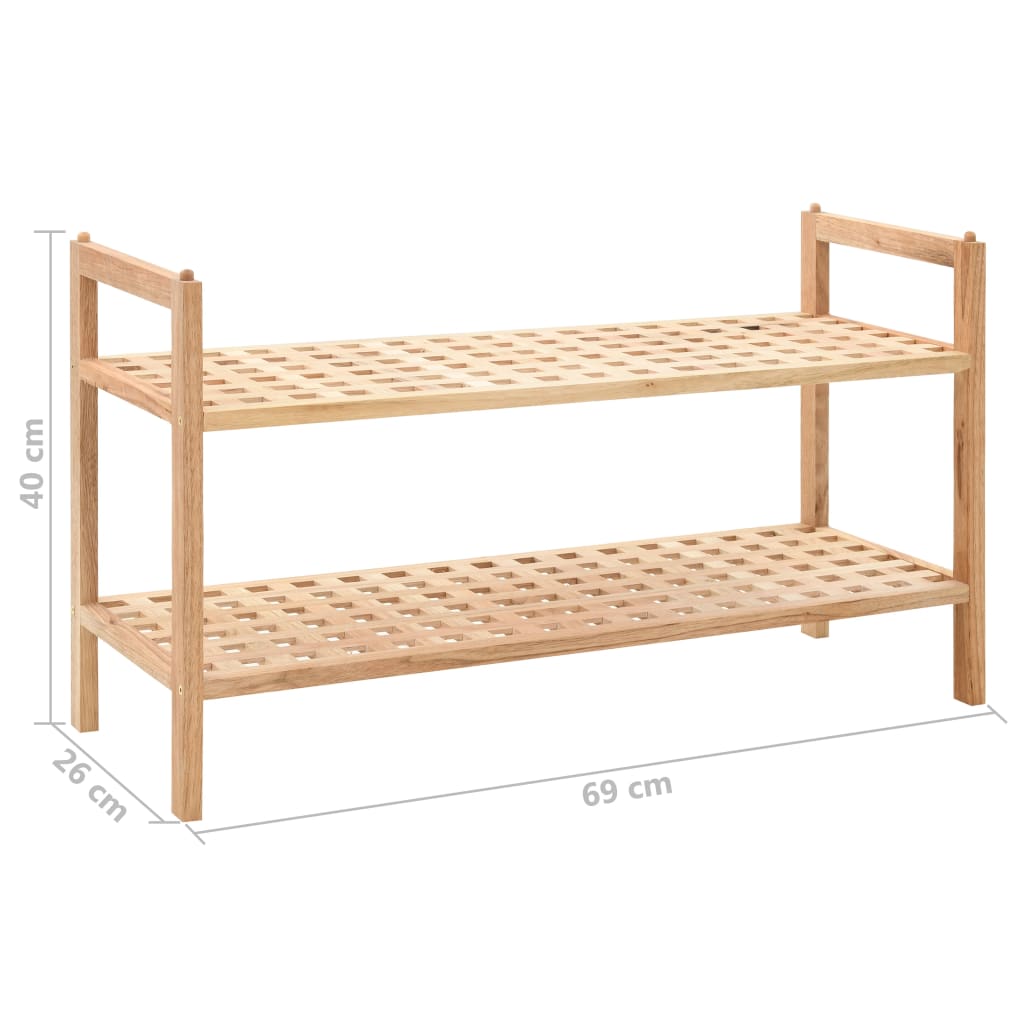 Kenkäteline kiinteä pähkinäpuu 69x26x40 cm - Sisustajankoti.fi