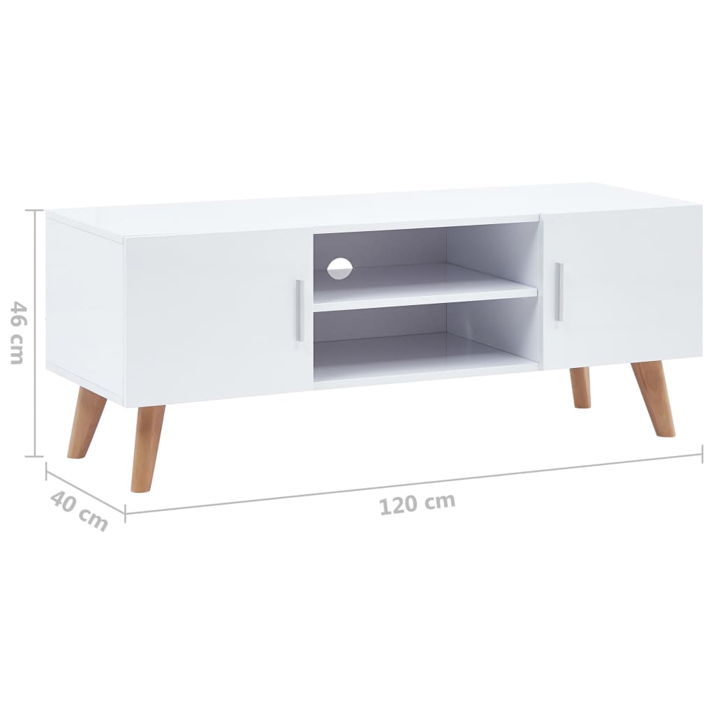 TV-taso 120x40x46 cm MDF valkoinen - Sisustajankoti.fi
