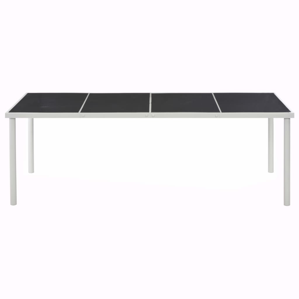 Puutarhapöytä musta 220x90x74,5 cm teräs - Sisustajankoti.fi
