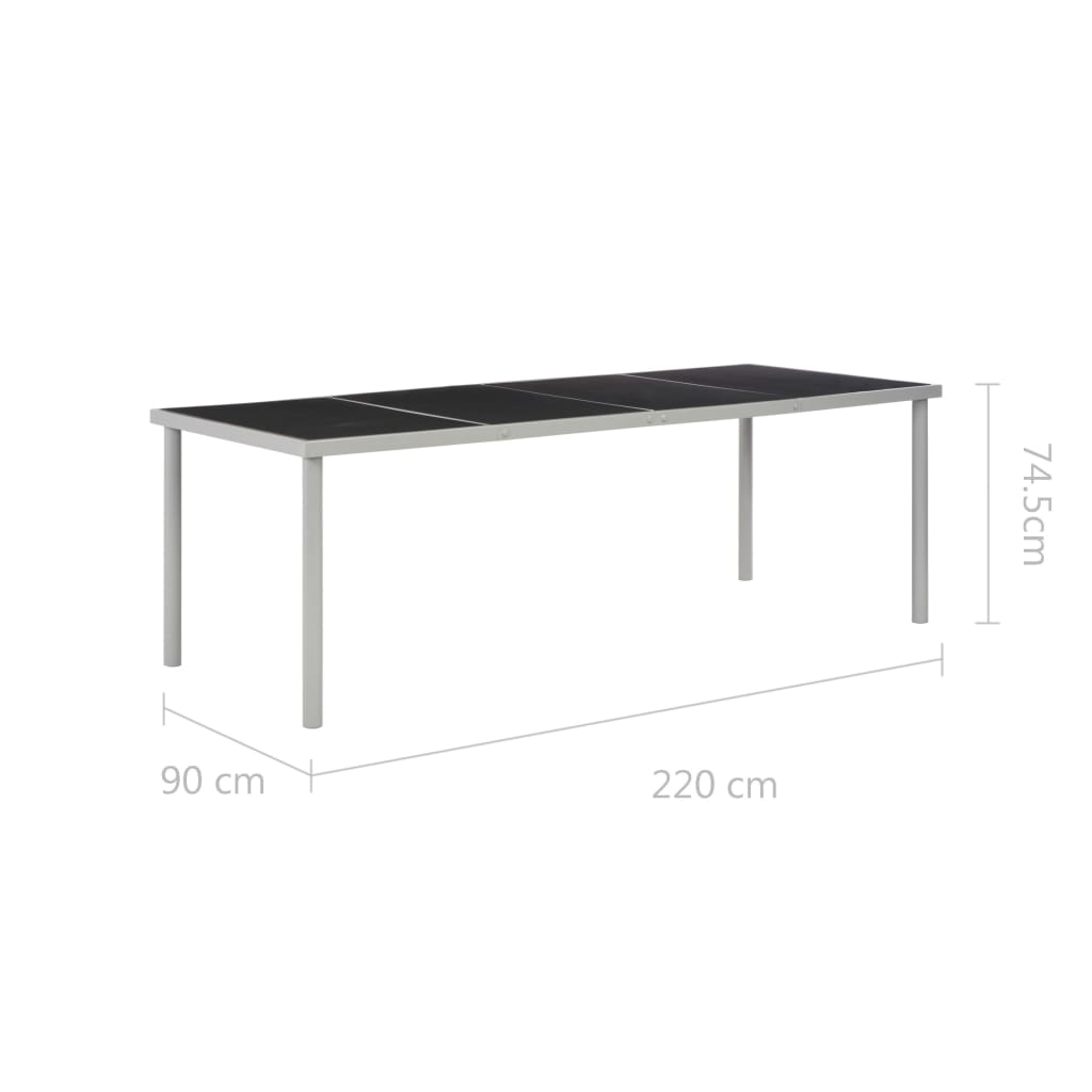 Puutarhapöytä musta 220x90x74,5 cm teräs - Sisustajankoti.fi