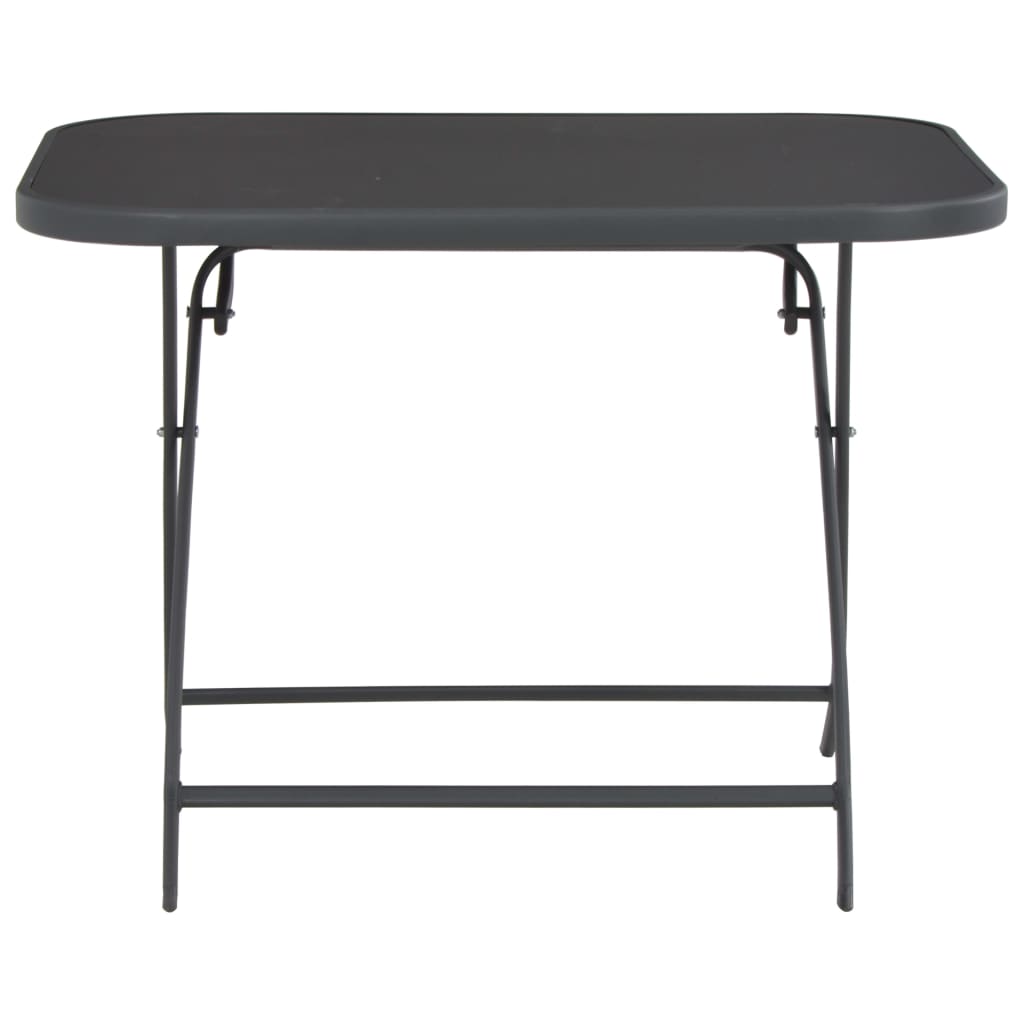 Kokoontaittuva puutarhapöytä harmaa 100x75x72 cm lasi ja teräs - Sisustajankoti.fi