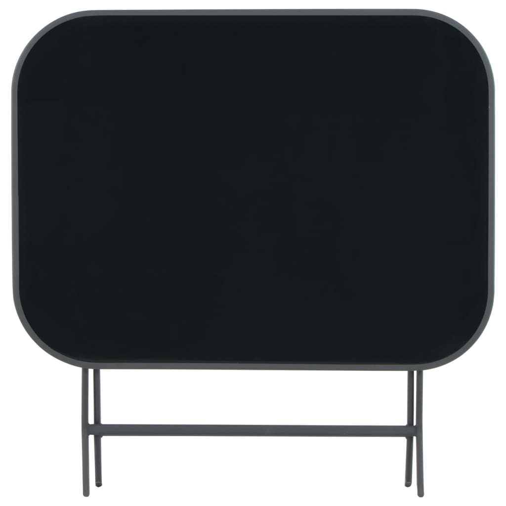 Kokoontaittuva puutarhapöytä harmaa 100x75x72 cm lasi ja teräs - Sisustajankoti.fi